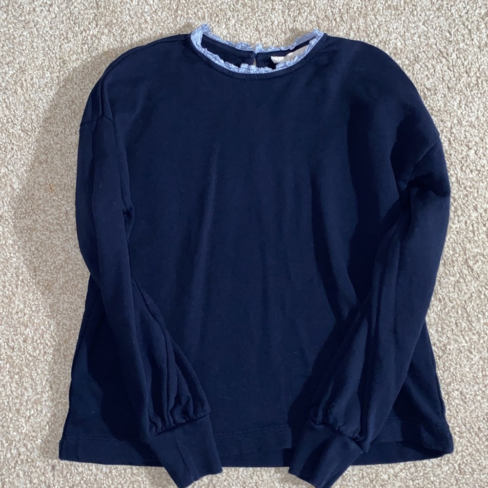 Striped Ruffle Collar Sweatshirt - Picture 3 of 3